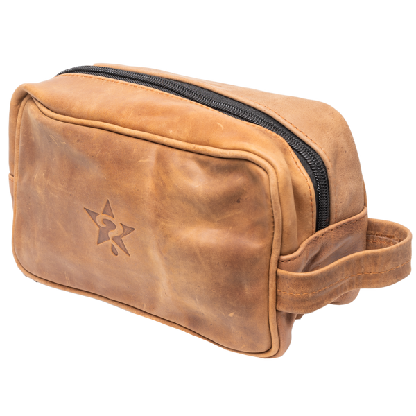 Brown Leather Toiletry Bag UNKNOWN Industries