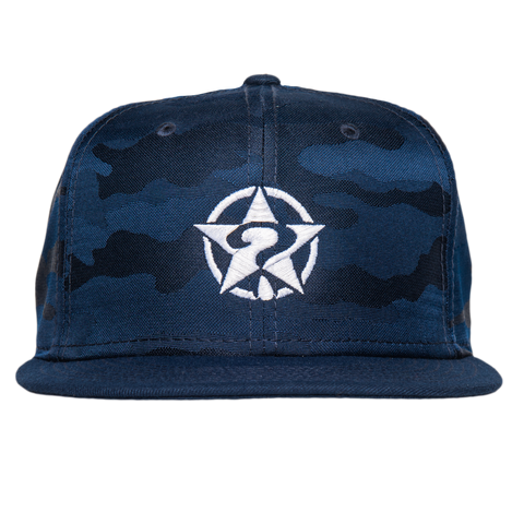 circle star new era hat (Blue Camo)