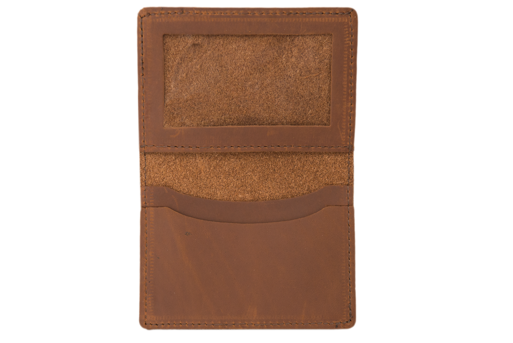 Brown Leather with black fill Pocket Wallet