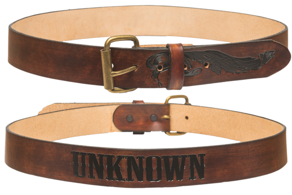 John Wayne Brown Leather Belt (Black) – UNKNOWN Industries display picture 3