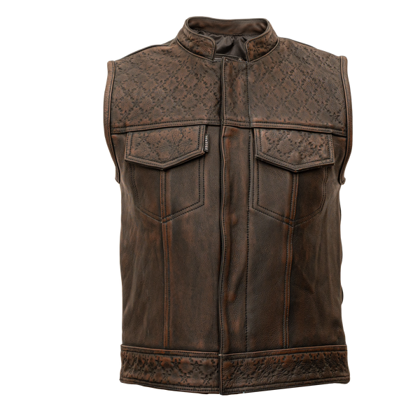 vintage 50's unknown leather vest サイズ44 Unknown Stamp Brown Leather Vest – UNKNOWN Industries