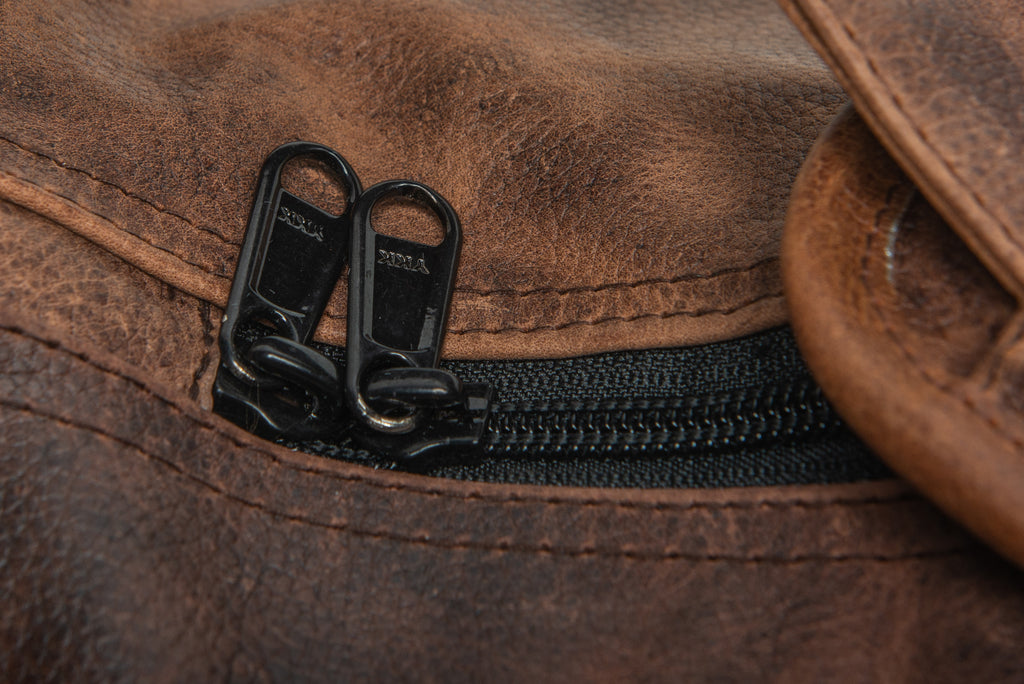 Brown Leather Money Bag