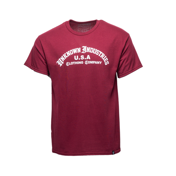 Old E Maroon T-Shirt – UNKNOWN Industries