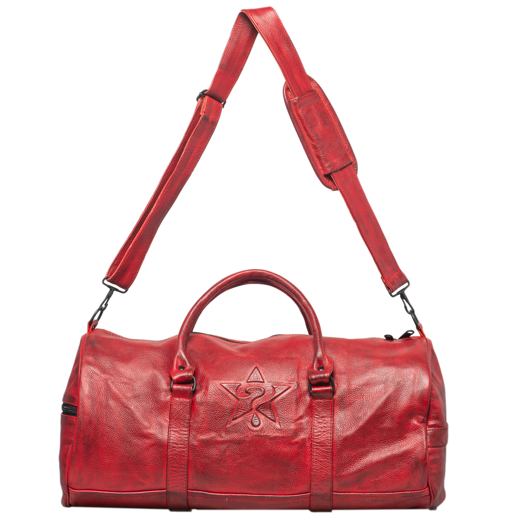 Red Leather Money Bag