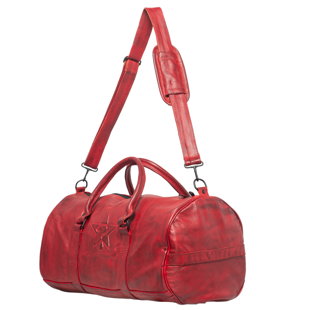 Red Leather Money Bag