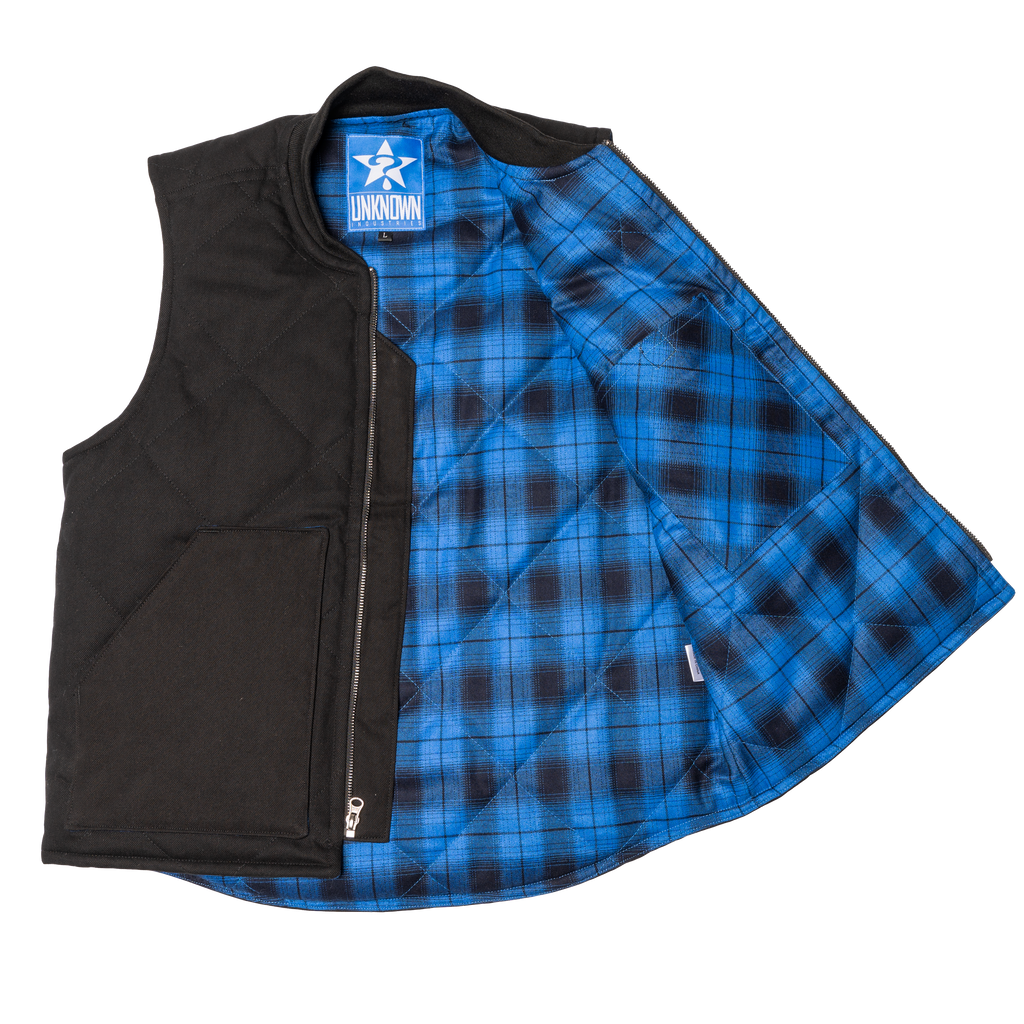 The Sportsman Black/Blue Flannel Vest
