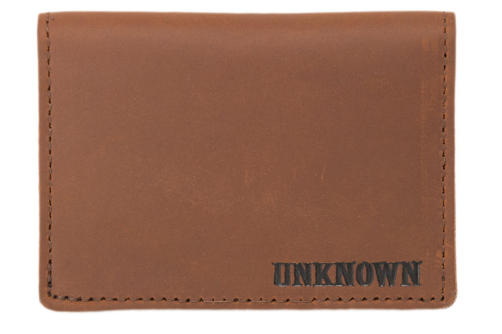 Brown Leather with black fill Pocket Wallet