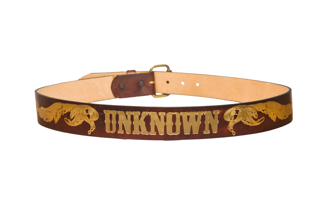 Wild West Brown/Gold Leather Belt