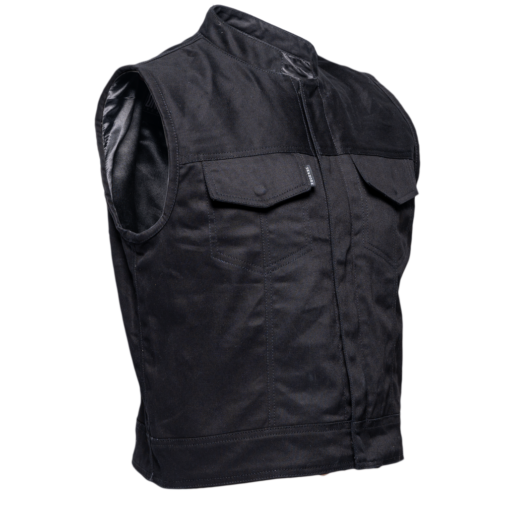 Denim Biker Black Denim Vest Motorcycle Bikers Gear Australia