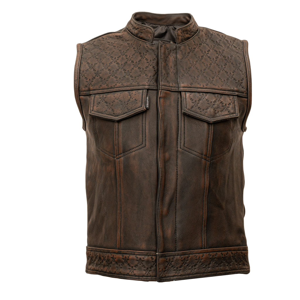 Unknown Stamp Brown Leather Vest