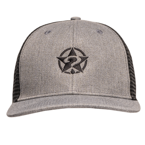 Circle Star Grey Curve Bill Hat