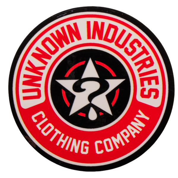 RED CIRCLE SLAP STICKER – UNKNOWN Industries