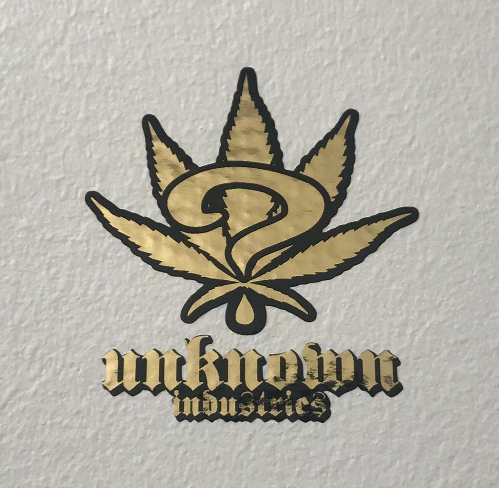 Unknown Leaf Sticker Gold Foil & Black