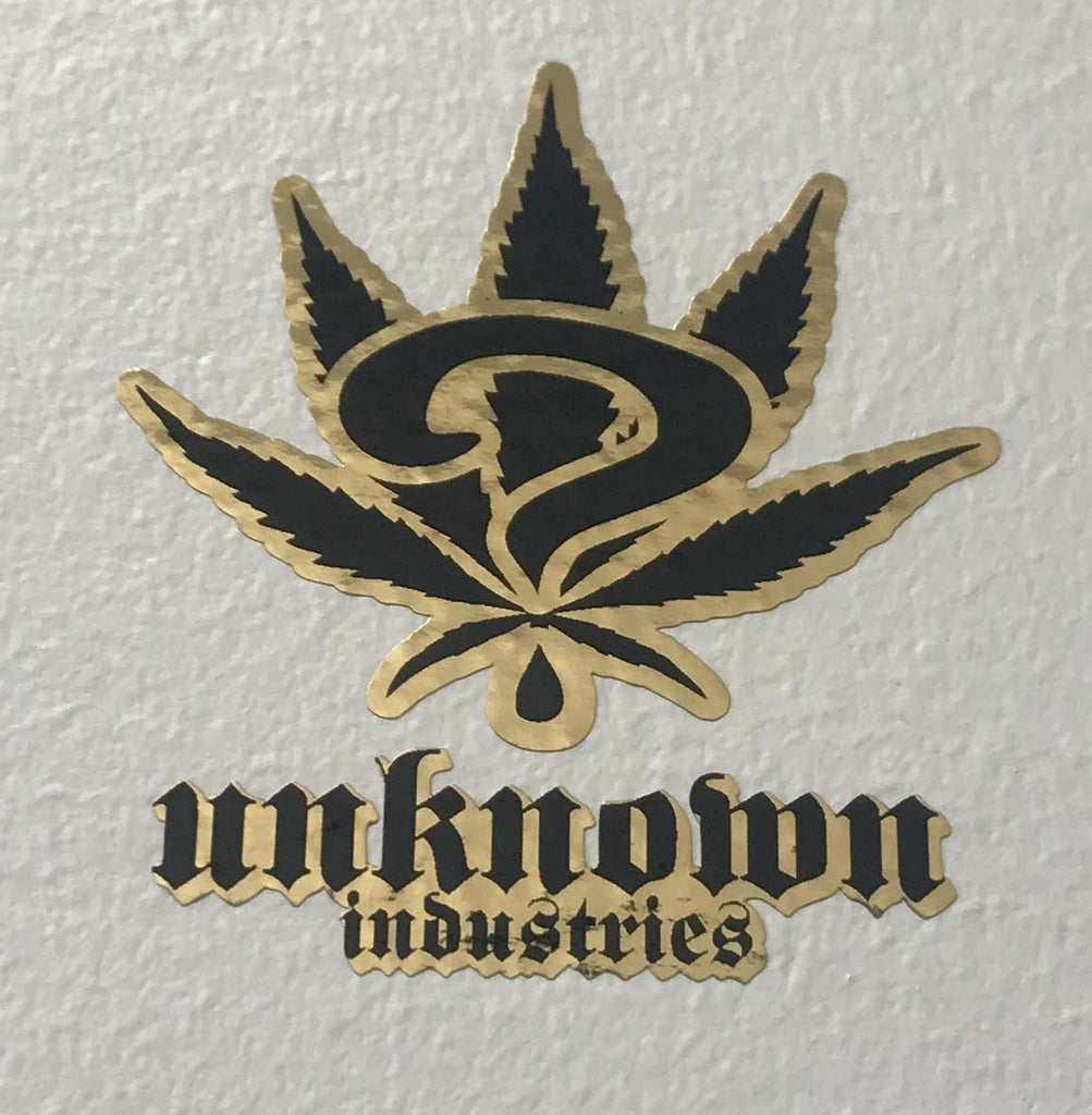Unknown Leaf Black & Gold Foil Sticker