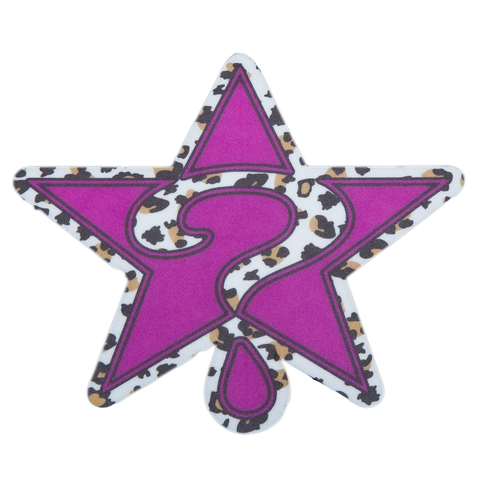 PURPLE CHEETAH STAR STICKER