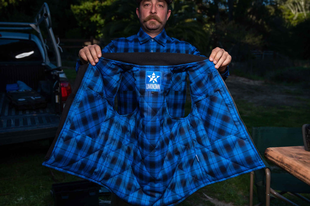 The Sportsman Black/Blue Flannel Vest